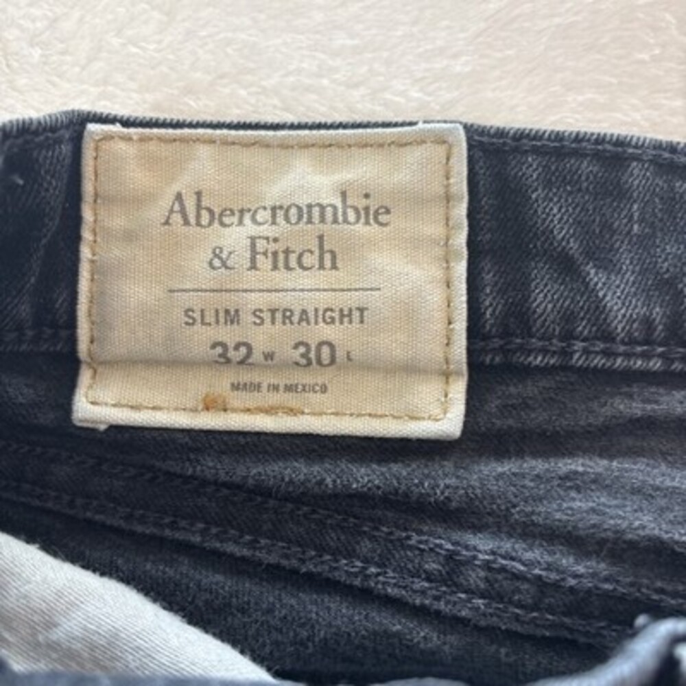 Abercrombie Fitch Jeans Mens 32x30 Remsen Low Rise Slim Straight Dark Wash Blue